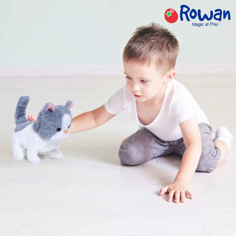 Hamley's Rowan Sasha Walking Cat Walks, Meows, Wags Its Tail, Fun & Interactive Soft Toy For Kids