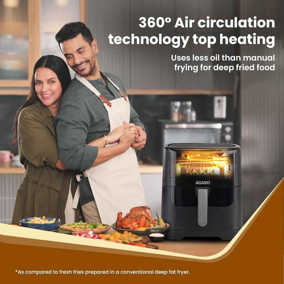 Agaro Elegant Air Fryer, 6.5L, 1800W