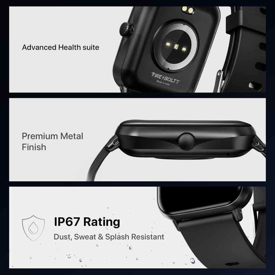Fire-Boltt Ninja Call Pro Plus Smart Watch 1.83" HD Display, Bluetooth Calling, AI Voice Assistant, 100 Sports Modes, IP67 Waterproof, SpO2 Monitor - Black