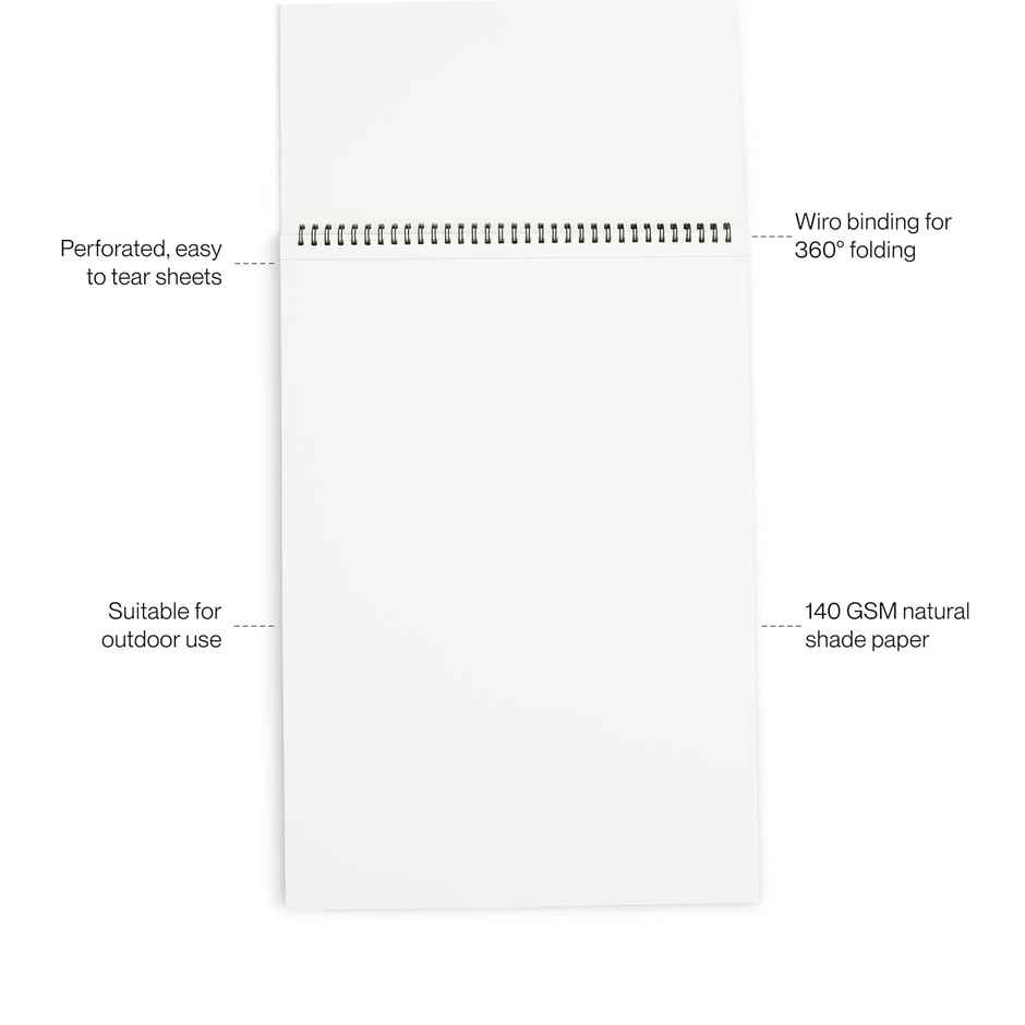 DRAWGUUD SKEZZI Sketchbook A5 | 140GSM | Durable Acid Free Drawing Paper - 50 Sheets