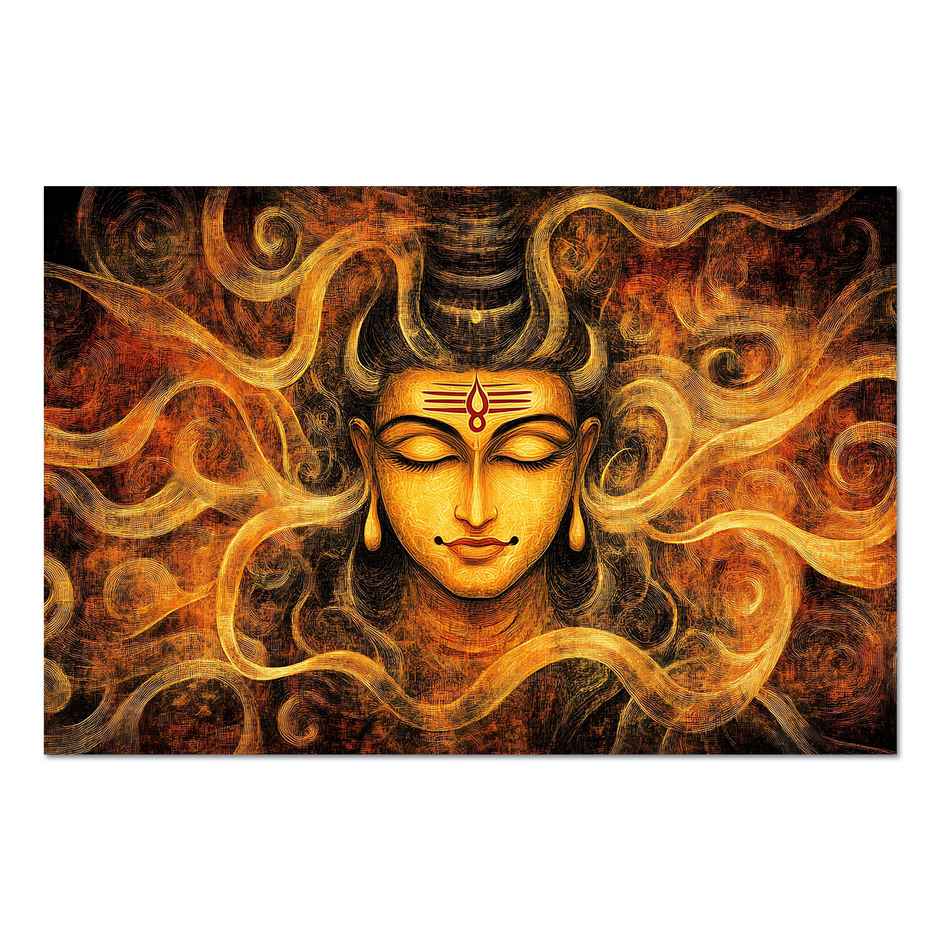 Paper Plane Design Lord Shiva Hindu Religious Wall Poster For Living Room | Size 12 x 18 Inch | D17