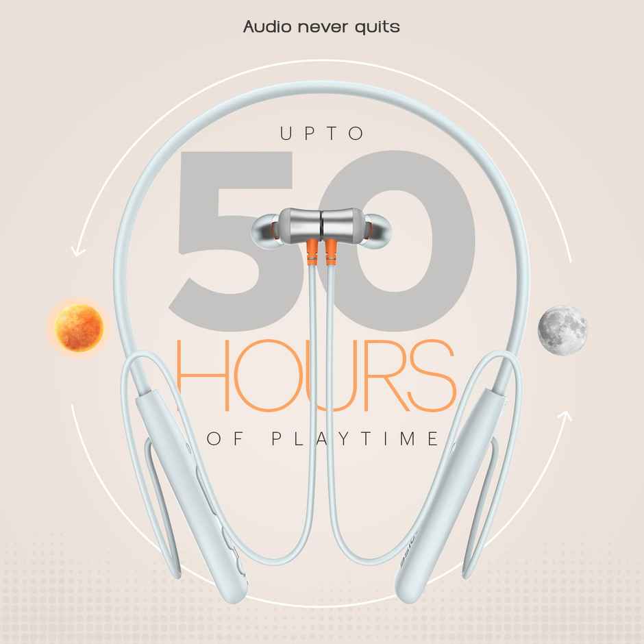 Noise Airwave Bluetooth Wireless Neckband Earphones with Mic - Ice Blue