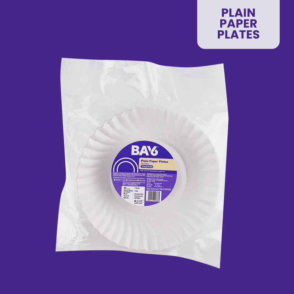 Plain Paper Plate | 7 inch | Pack of 50 | BAY6