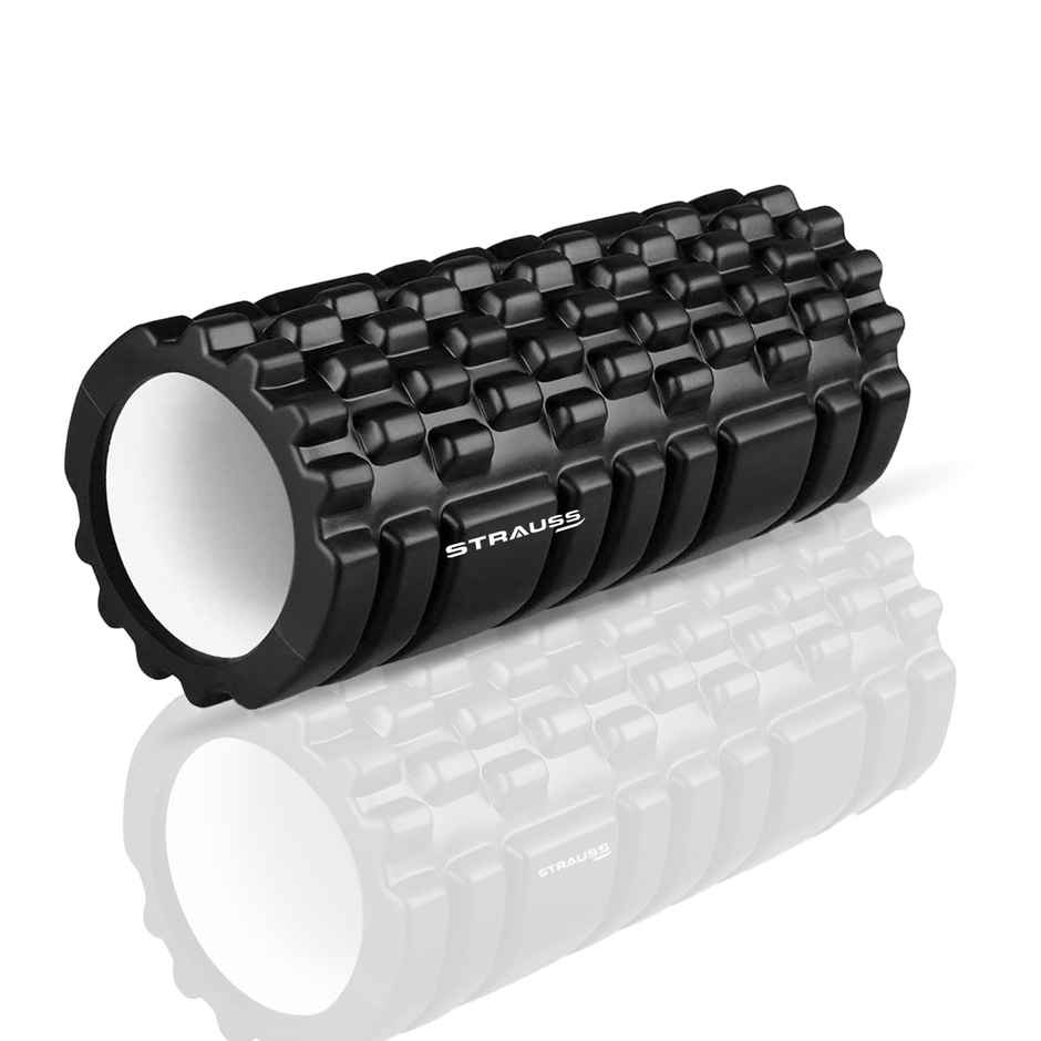 Strauss Deep Tissue Massage Foam Roller, 33 cm, (Black)
