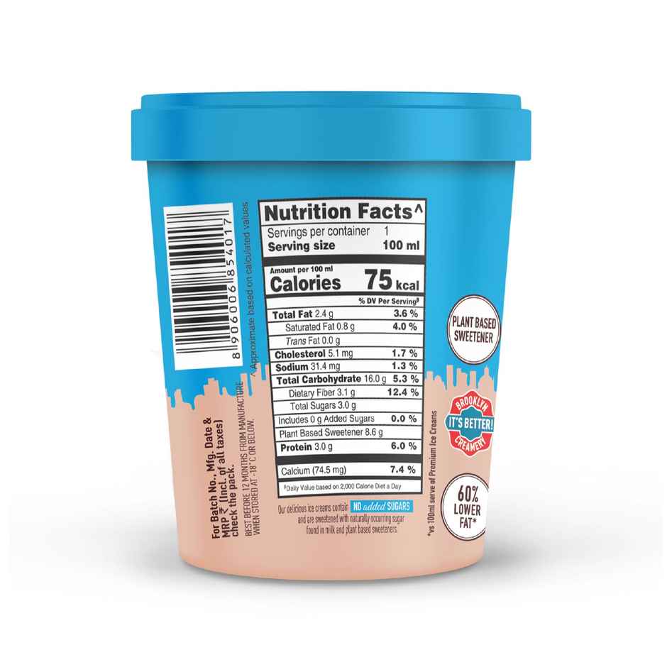 The Brooklyn Creamery Chocoholic Ice Cream Cup | Low Calorie Zero Added Sugar