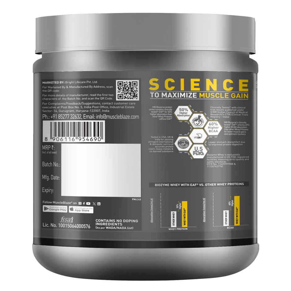 Muscleblaze Biozyme Performance Whey Protein Powder, (Rich Chocolate)
