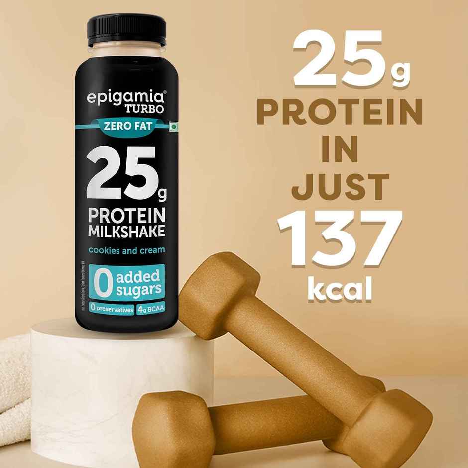 Epigamia Turbo Cookies And Cream Protein Milkshake