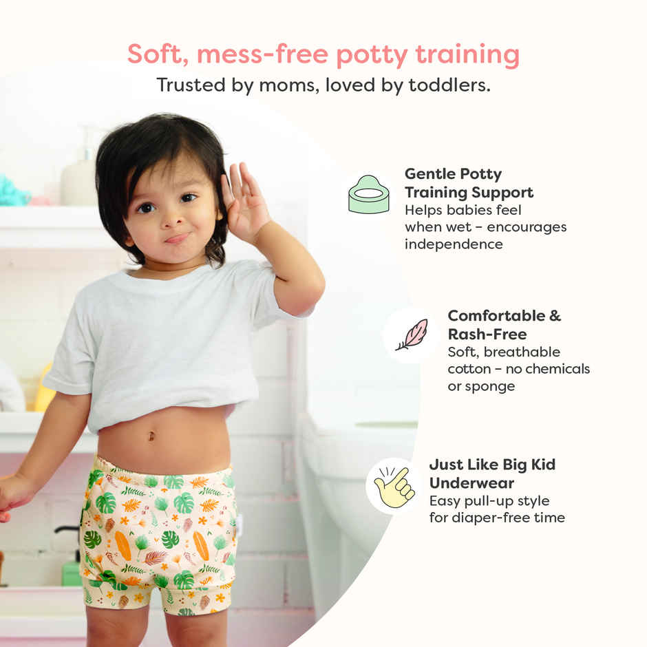SuperBottoms Pack of 3 Potty Training Padded Underwear (3-4Y) for Mess-free Diaper free time