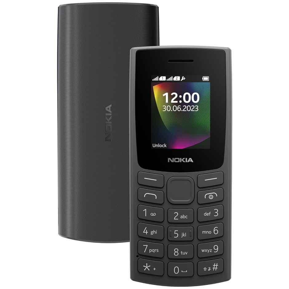 Nokia 106 Single Sim, Keypad Phone with Built-in UPI Payments App | Long-Lasting Battery | Charcoal