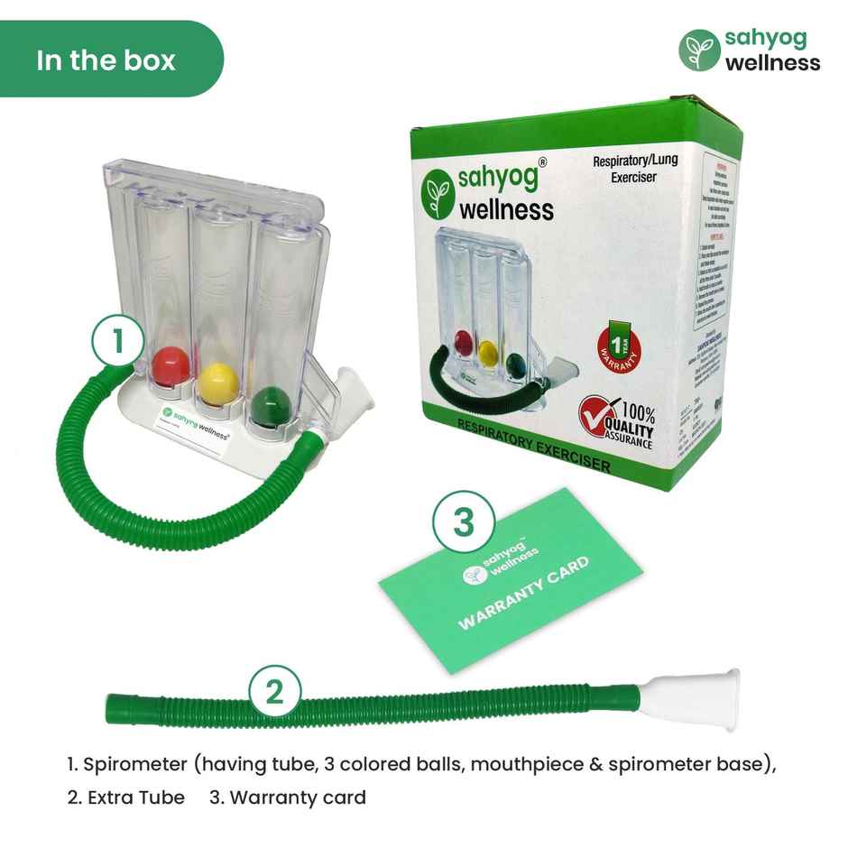 Sahyog Wellness Respiratory 3 Balls Lung Exerciser with 2 Tubes - Spirometer