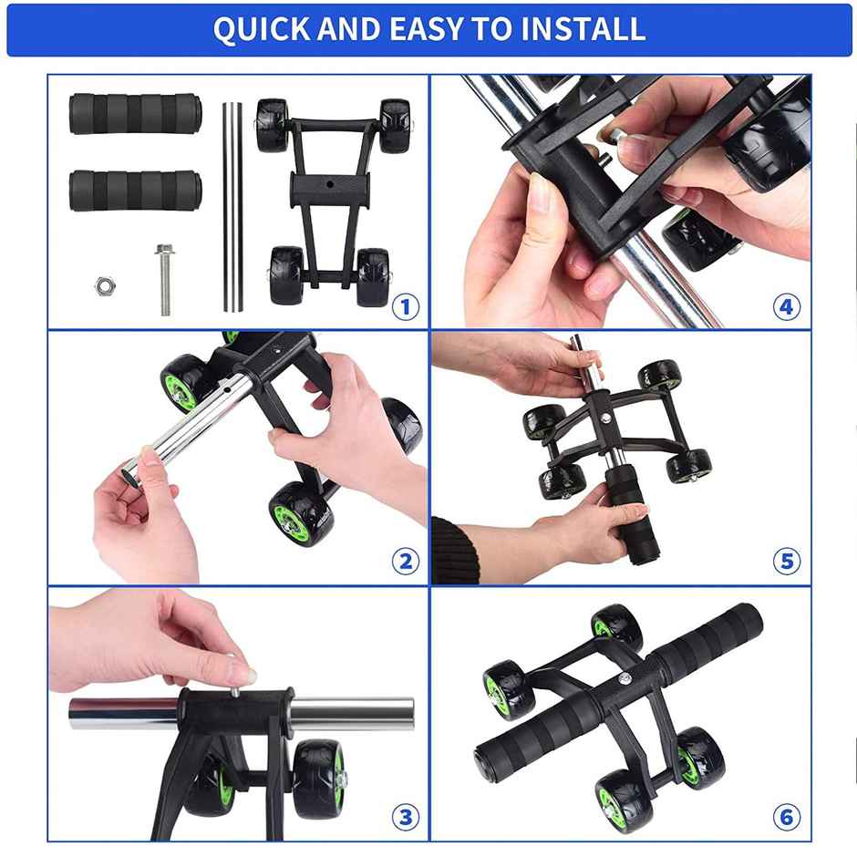 BAY6 Ab Roller with 4 Wheels For Core Workout
