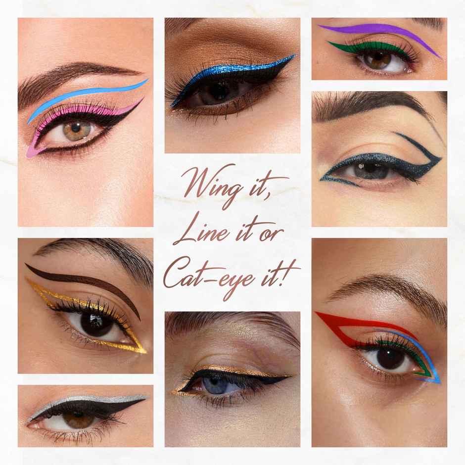 Just Herbs Bold & Brights Eyeliner Set - Multicolored Shades | Waterproof & Smudge proof