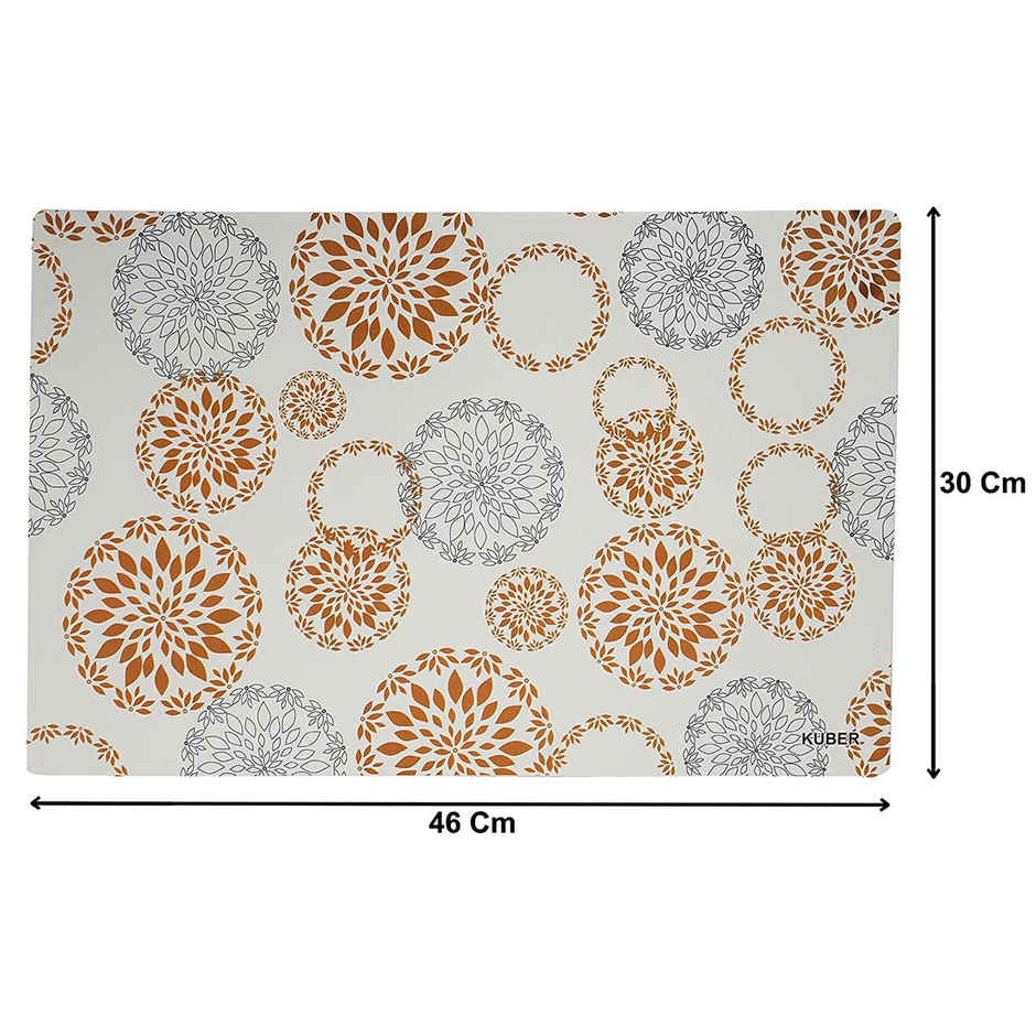 Kuber Industries Waterproof Placemat for Kitchen Counter | White | 30 x 46 cm | Set of 6