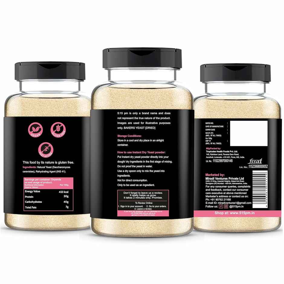 5:15PM Instant Dry Yeast Powder | Active Dry Yeast for Bread making and Pizza