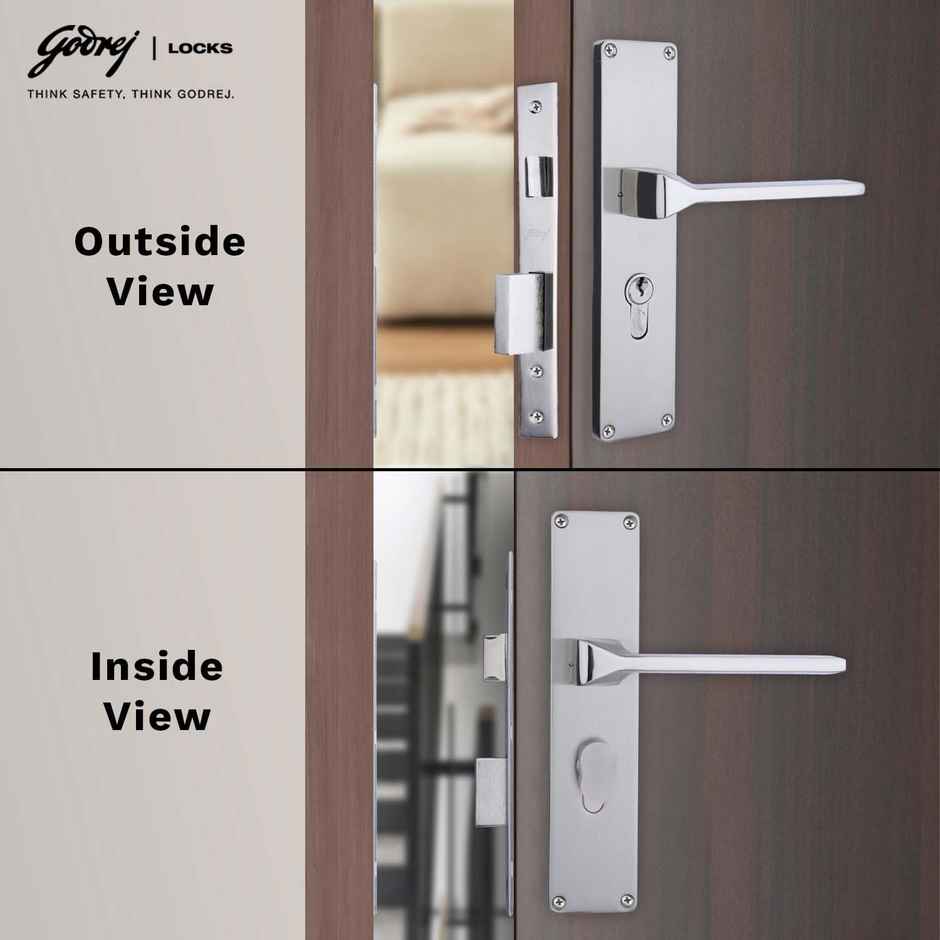 Godrej Mortise Lock NEH 16-1Ck | Europrofile | 5-Pin Mechanism | Satin Steel Finish
