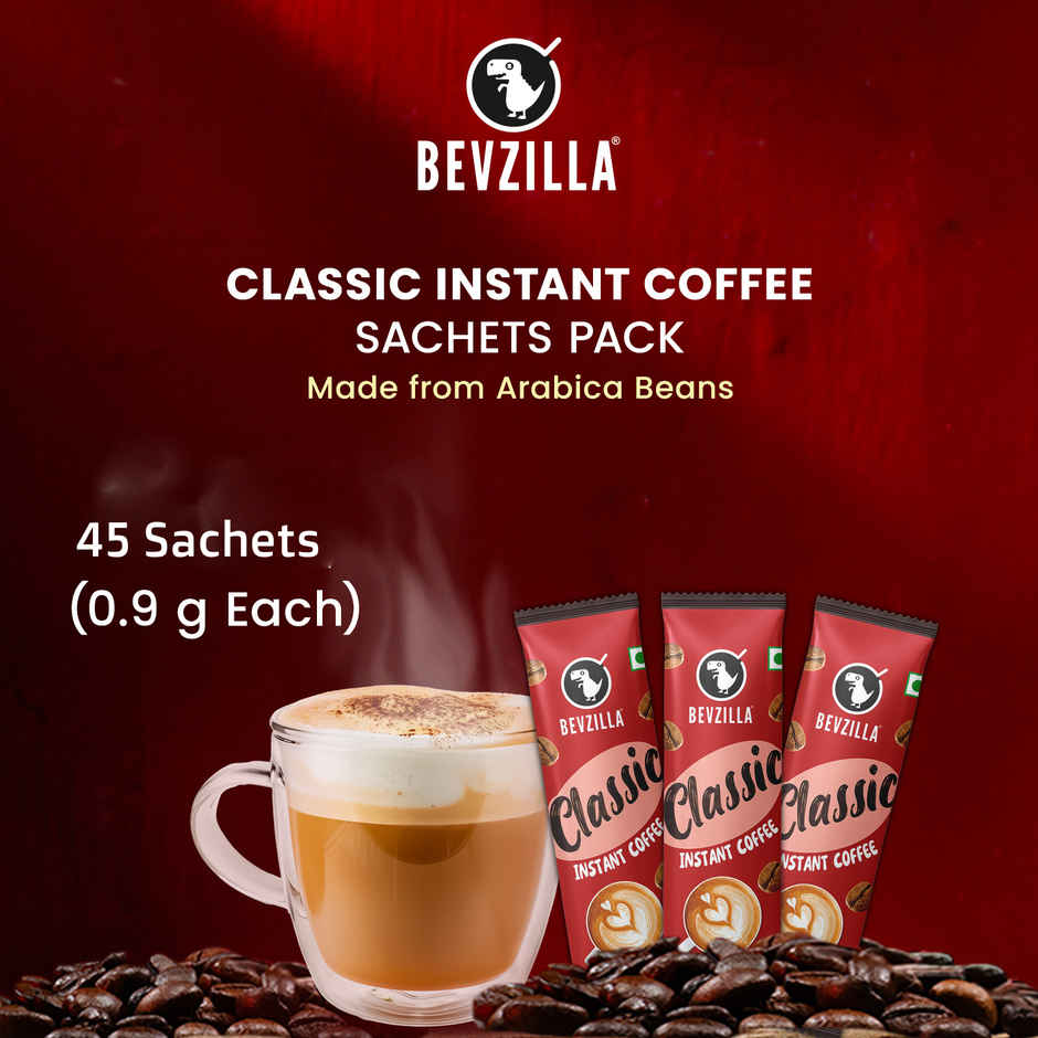 Bevzilla 45 Classic Instant Coffee Powder Sachets Combo