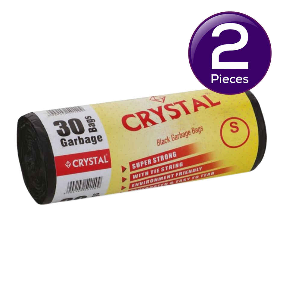 Crystal Small Black Garbage Bag Roll 17X19 Combo of 2