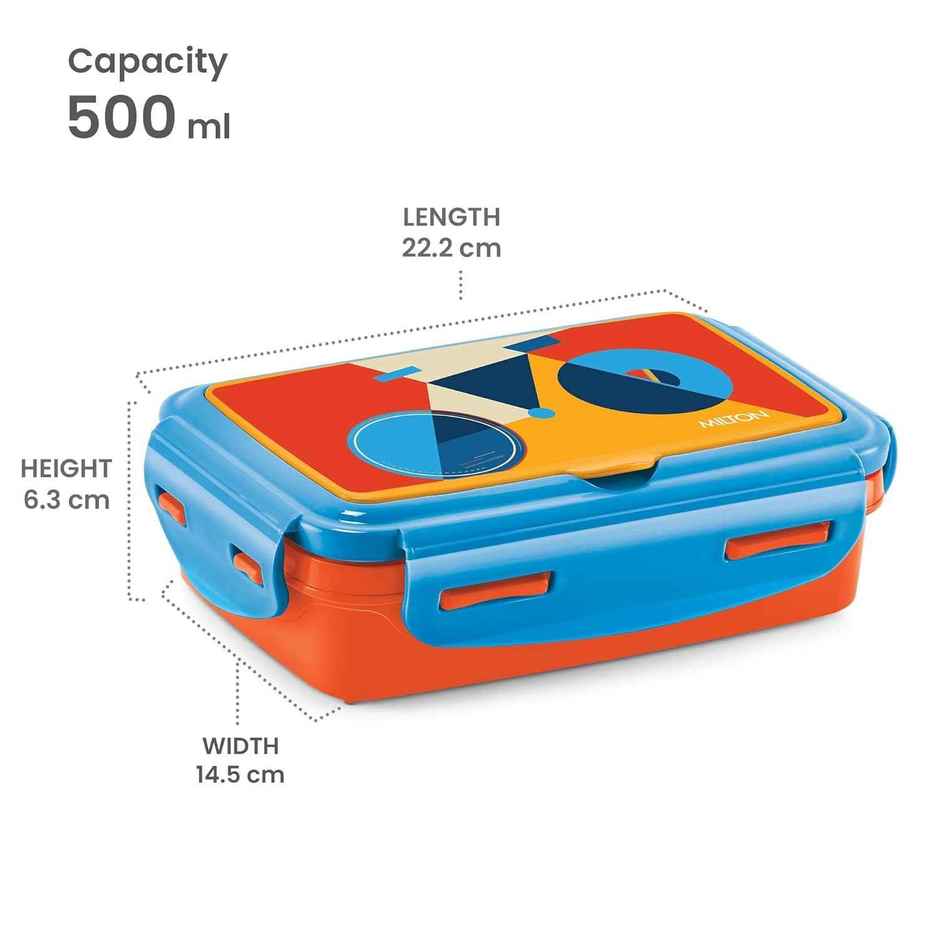 Milton Flavour Big Inner Stainless Steel Tiffin Box | 500 ml | Orange