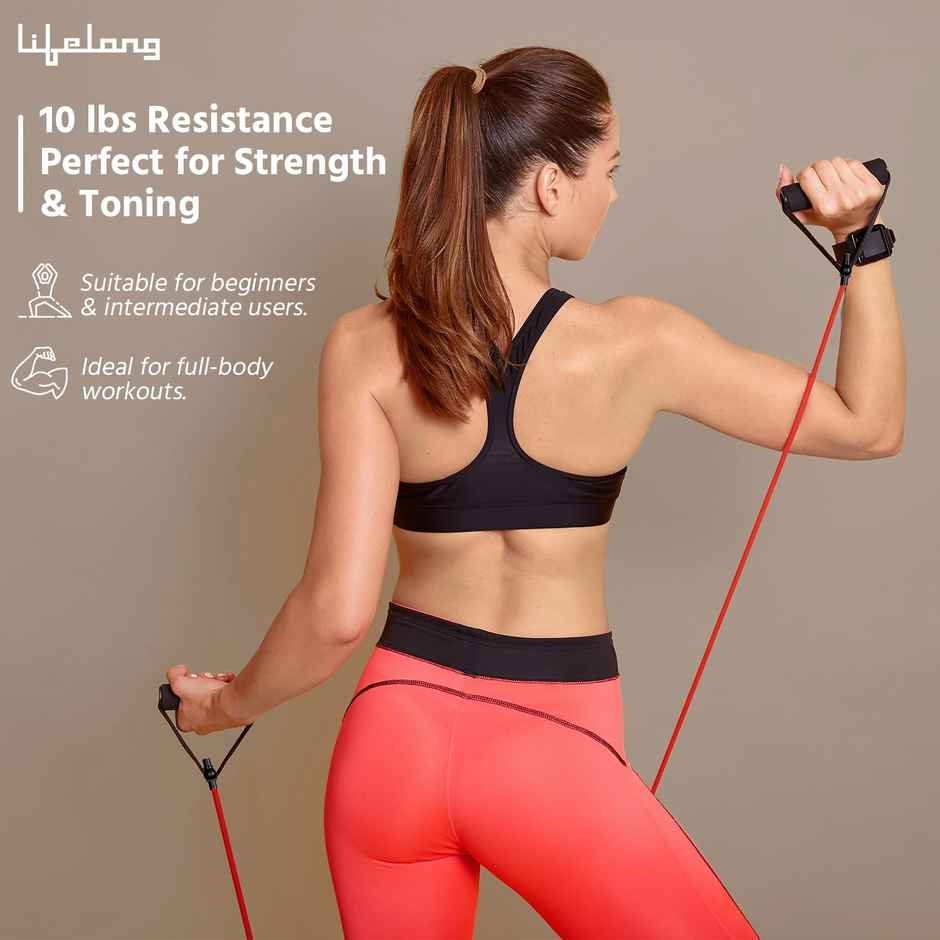 Lifelong 10kg Resistance Tube for Exercise & Strength Training | Red