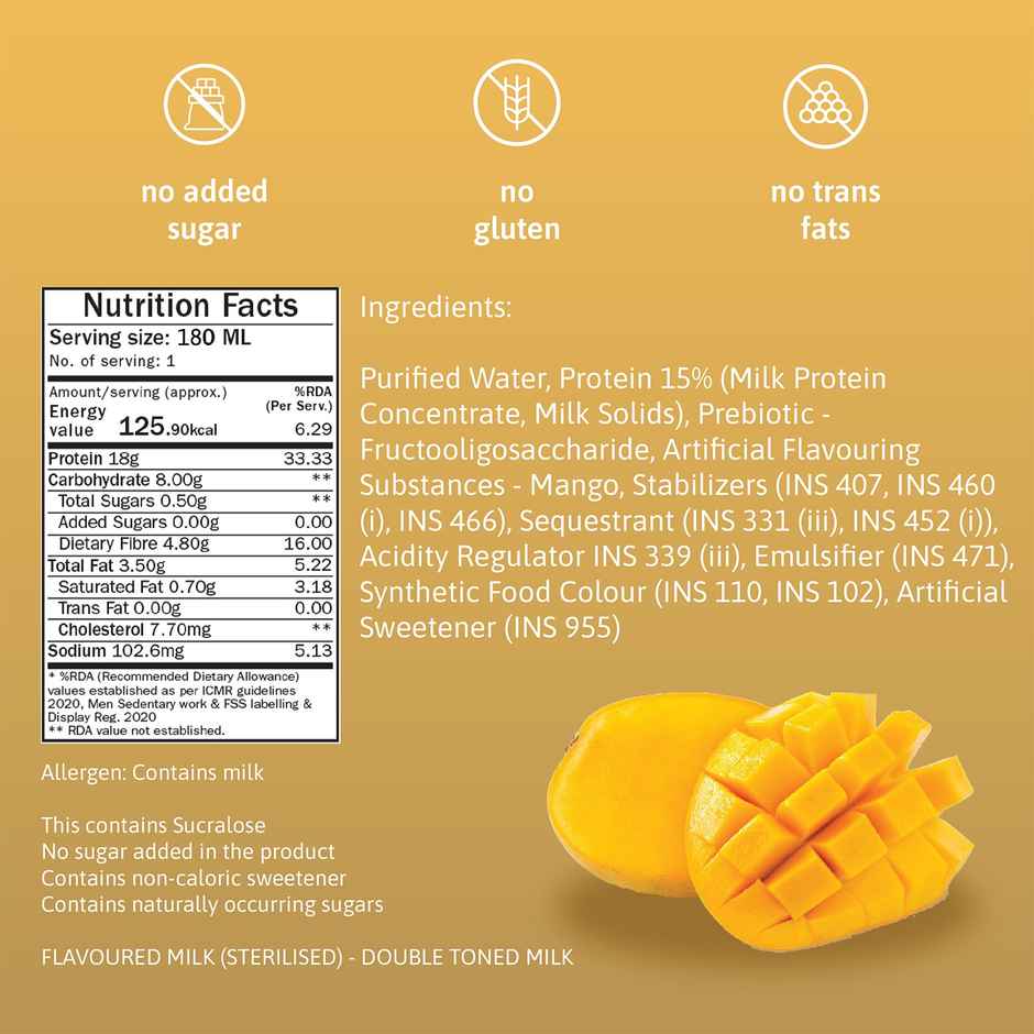 Phab 18g Protein Mango Magic Milkshake