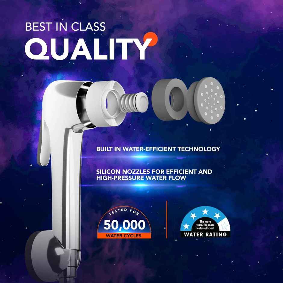 Lorazzo Health Faucet | ABS | Chrome | 1 Meter Hose Pipe | Wall Hook