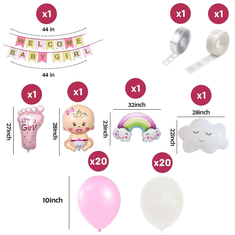 Party Propz Welcome Baby Decoration - Pack Of 47