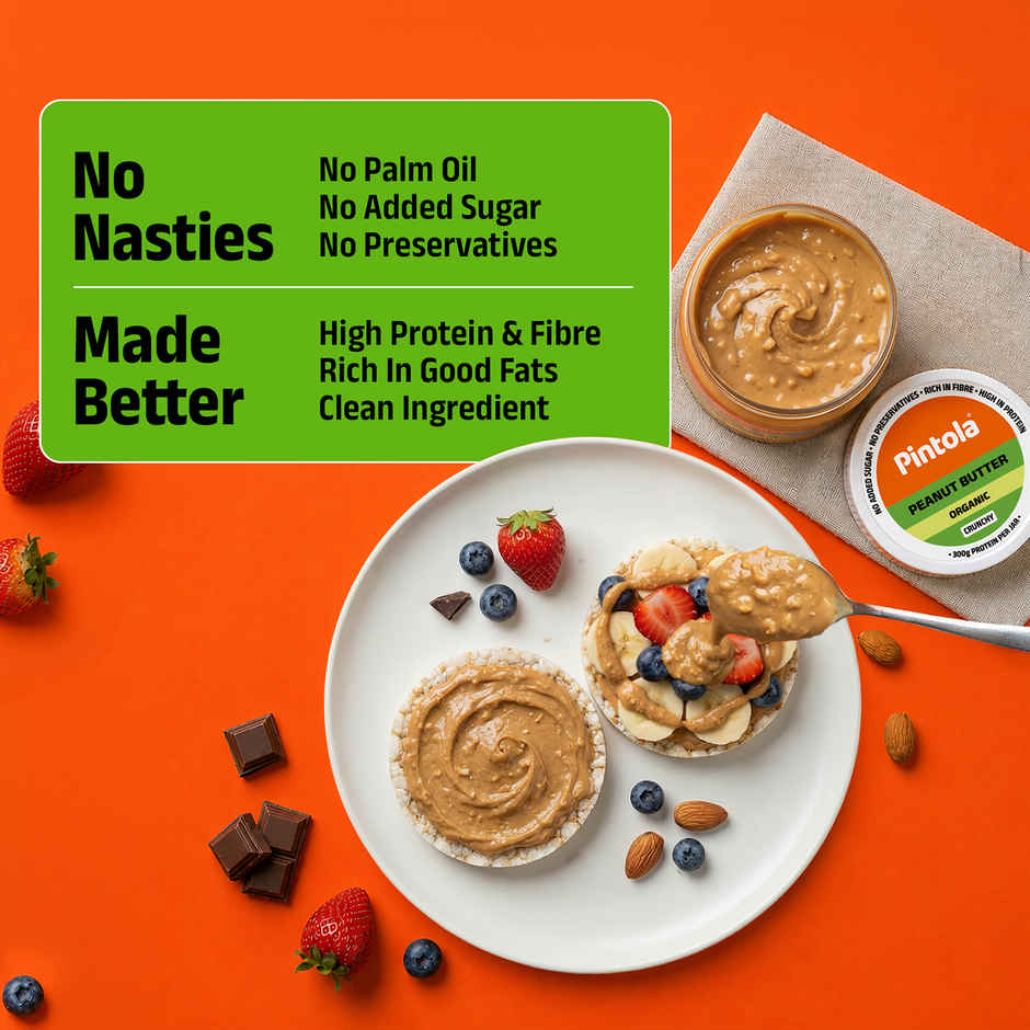Pintola Organic Unsweetened Peanut Butter Crunchy