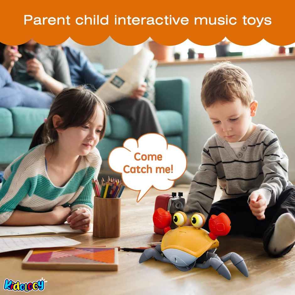 Kidology Crawling Crab Baby Musical Kids Toy with Led Lights & Rechargeable Battery - Green