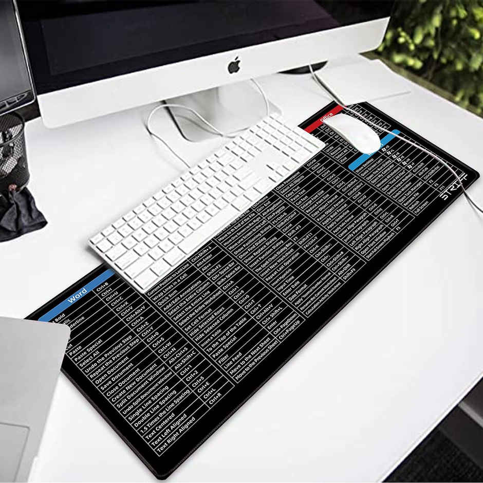 Striff Windows & Office Keyboard Shortcuts Desk Mat, Extended Size , Gaming Mouse Pad