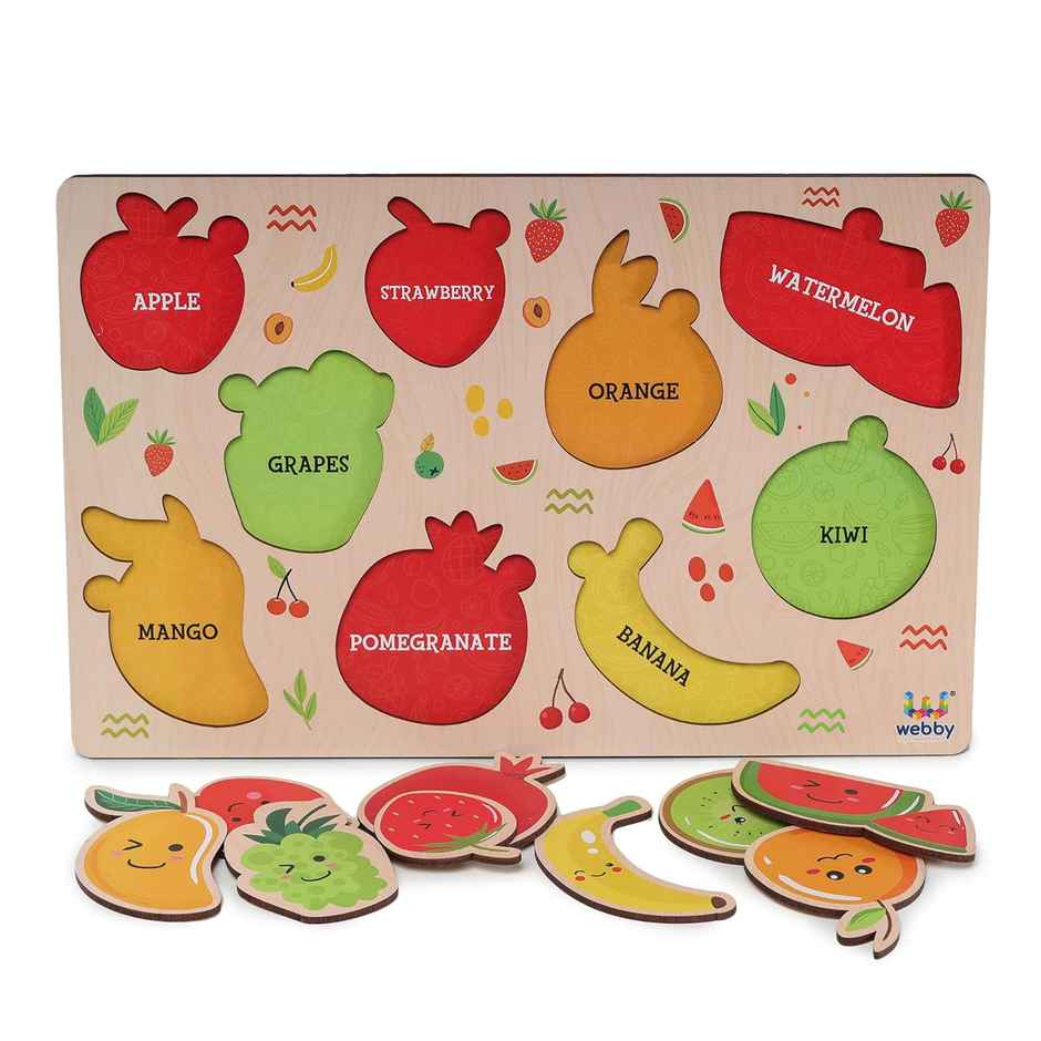 Webby Fruits Educational Wooden Puzzle for Kids