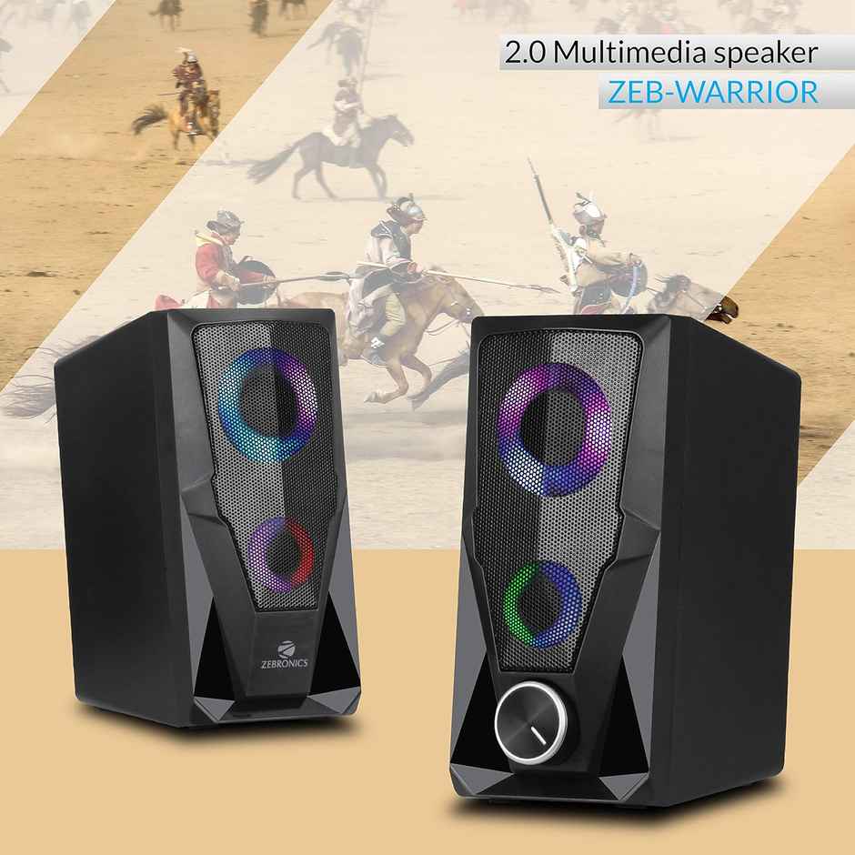 Zeb Warrior 2.0 Multimedia Party Speaker With Aux Connectivity,Usb Powered And Volume Control (No Bluetooth ) - Black