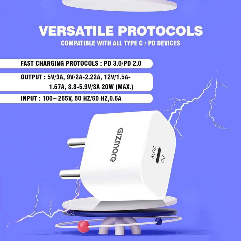 Gizmore Pa621 Type-C Pd 3.0 Output 20W Fast Charger
