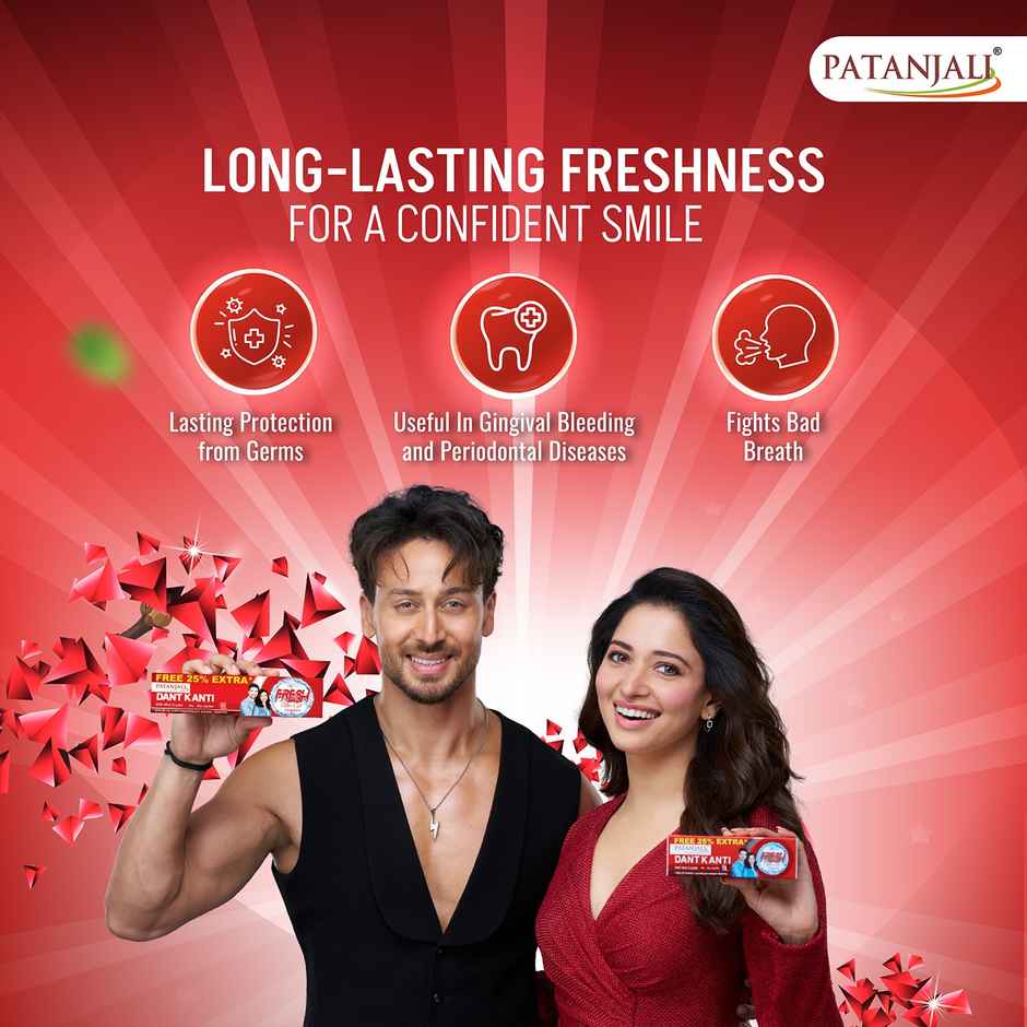 Patanjali Dant Kanti Fresh Active Gel Teeth Cleansers Paste For Strong Teeth and Gums