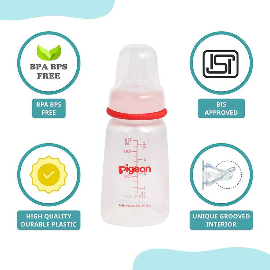 Pigeon Peristaltic Nursing Bottle Kpp 120Ml (Red) Nipple S