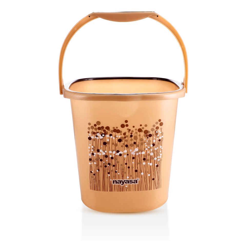 Nayasa Funk Plastic Bathroom Bucket Strong and Durable Water Storage Bucket | 18 L | Brown