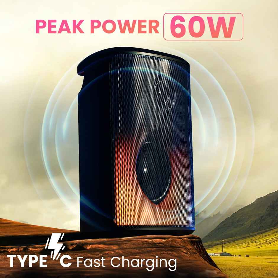 Portronics 60W High Power Party Speaker(Black)