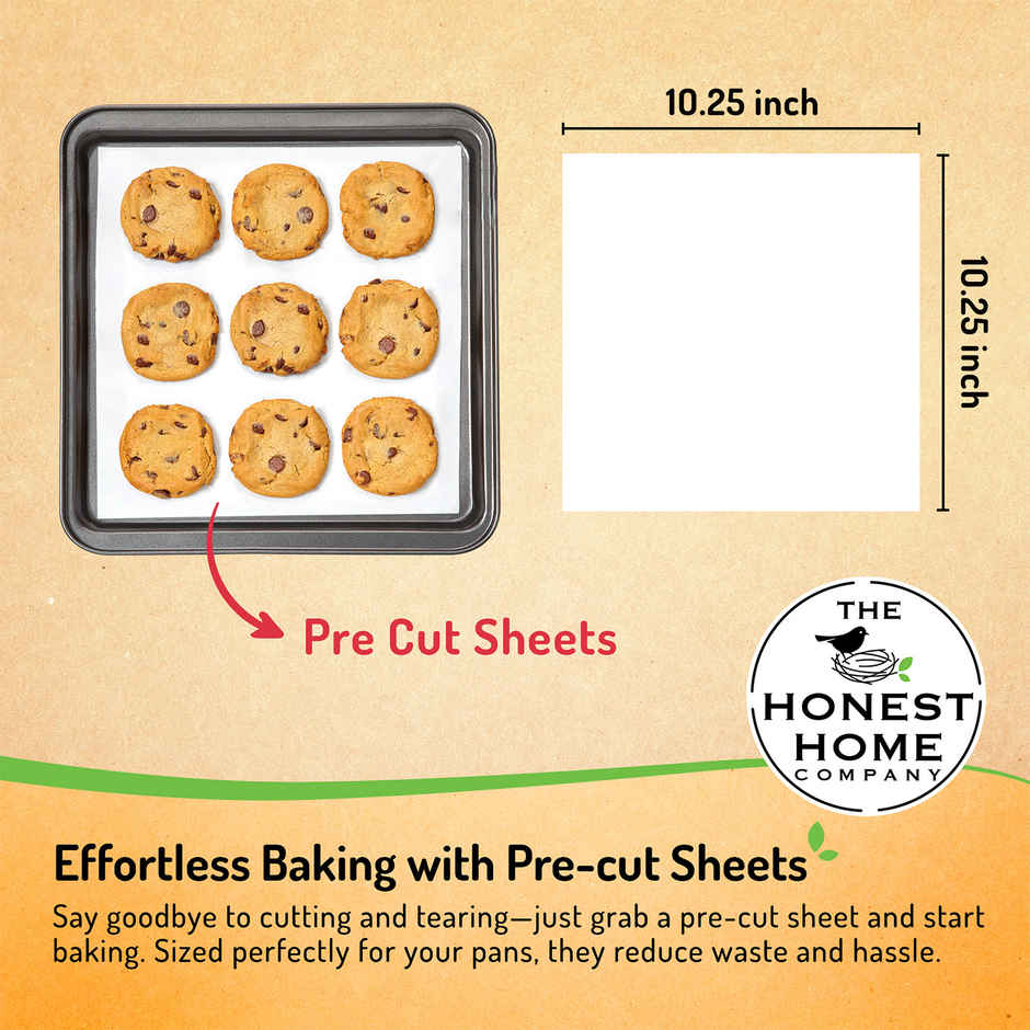 The Honest Home Company Baking Sheets Precut | 50 Sheets | 10.25 X 10.25 in