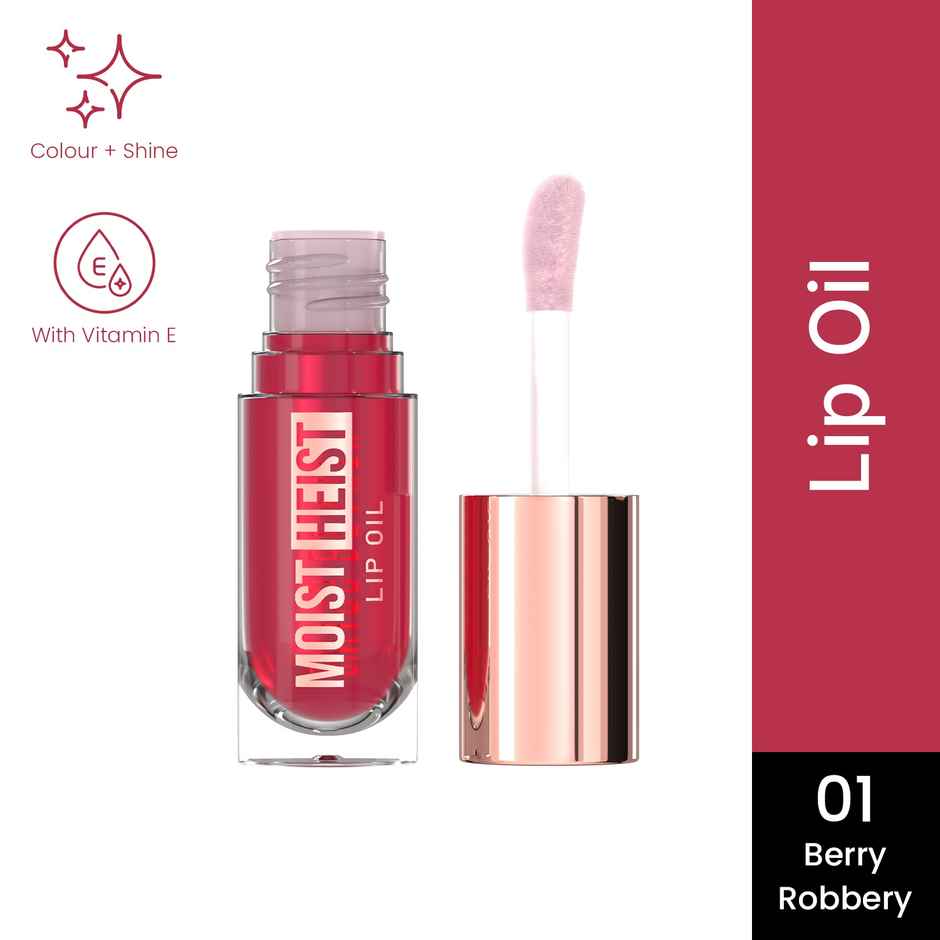 Swiss Beauty Moist Heist Lip Oil, Color-Changing | Vitamin E & Mint Oil- 1 Berry Robbery