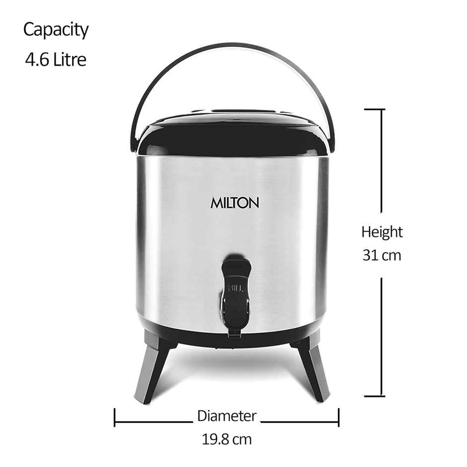 Milton Stellar 5 Thermosteel Water Jug | 4.6 Litres | Silver