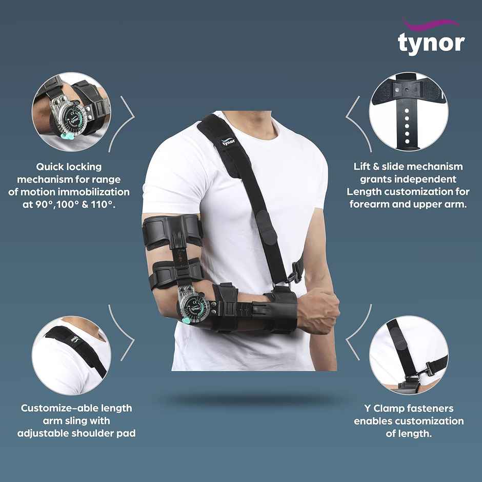 Tynor ROM Elbow Brace Black Right Universal