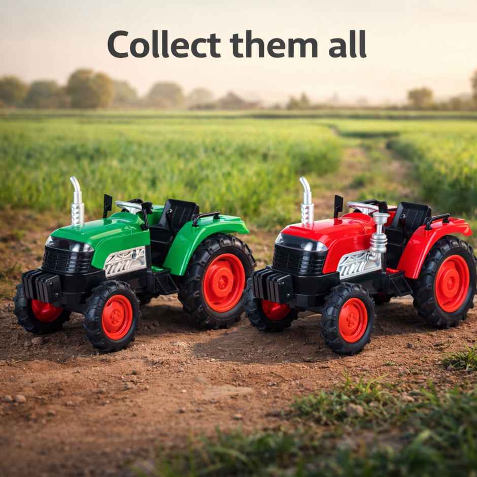 Race n Roll Light & Sound Farm Tractor Adventure Toy Pull back Action Vehicle Green