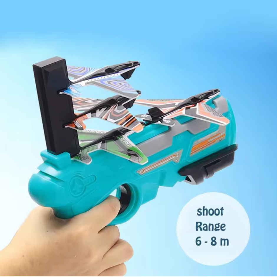 Fablue Airplane Launcher Gun Toy for Kids with Foam Glider Planes - Toy Gun for Kids - Multicolor