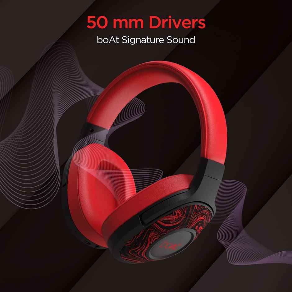 boAt Rockerz 558 Bluetooth Wireless Over Ear Headphones with Up to 20 Hours Playback(Red)