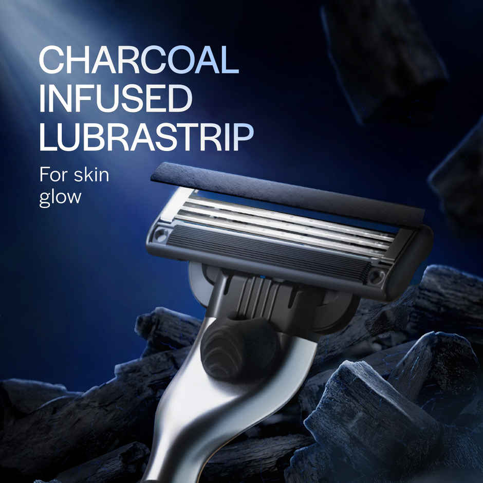 Gillette Mach3 Charcoal Shaving Razor with New Enhanced Lubrastrip with Touch of Charcoal