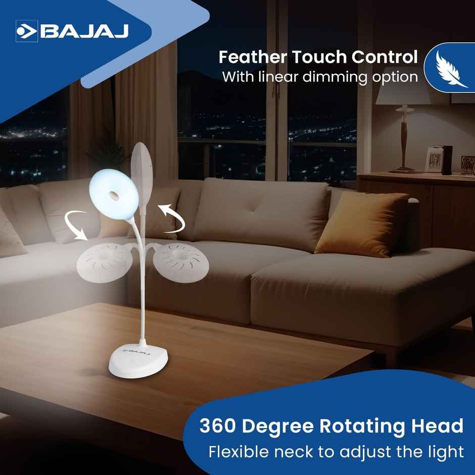 Bajaj Softlite LED Multi-CCT 3 in 1 Color Modes Table Lamp
