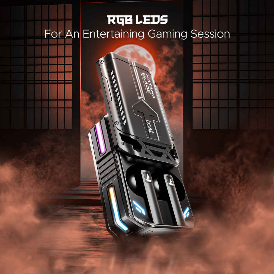 boAt Immortal Katana Blade 2.0 With Beast Mode, Rgb Leds, 70 Hrs Playback, Asap Charge, Gunmetal Black