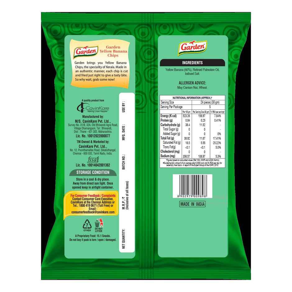 Garden Yellow Banana Chips | Crunchy Fried Snack