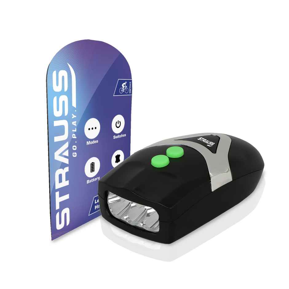 Strauss Bicycle Led Headlight With Horn | Black