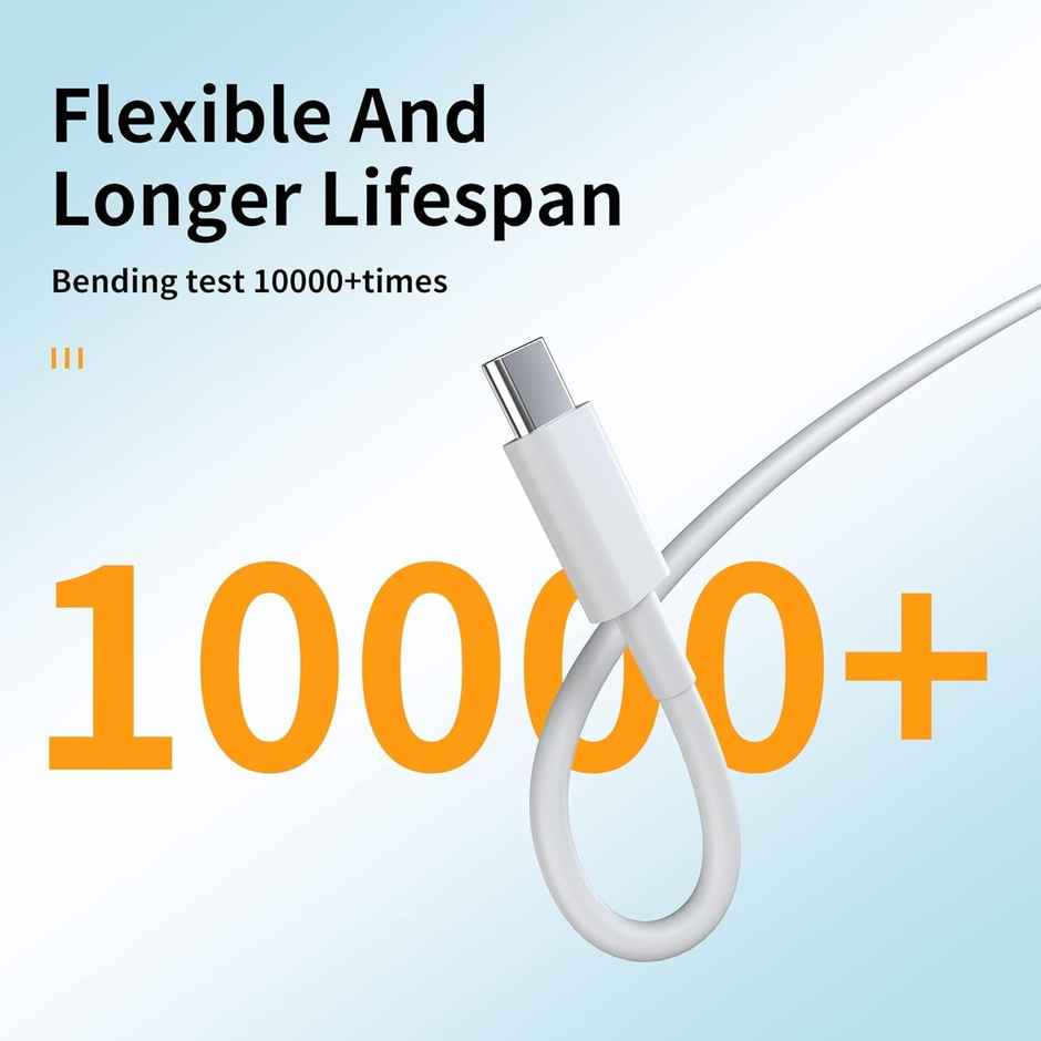 Sounce 80W USB Type-C Charging Cable for Vivo & Iqoo | Fast Charging | Data Sync | 5G - White
