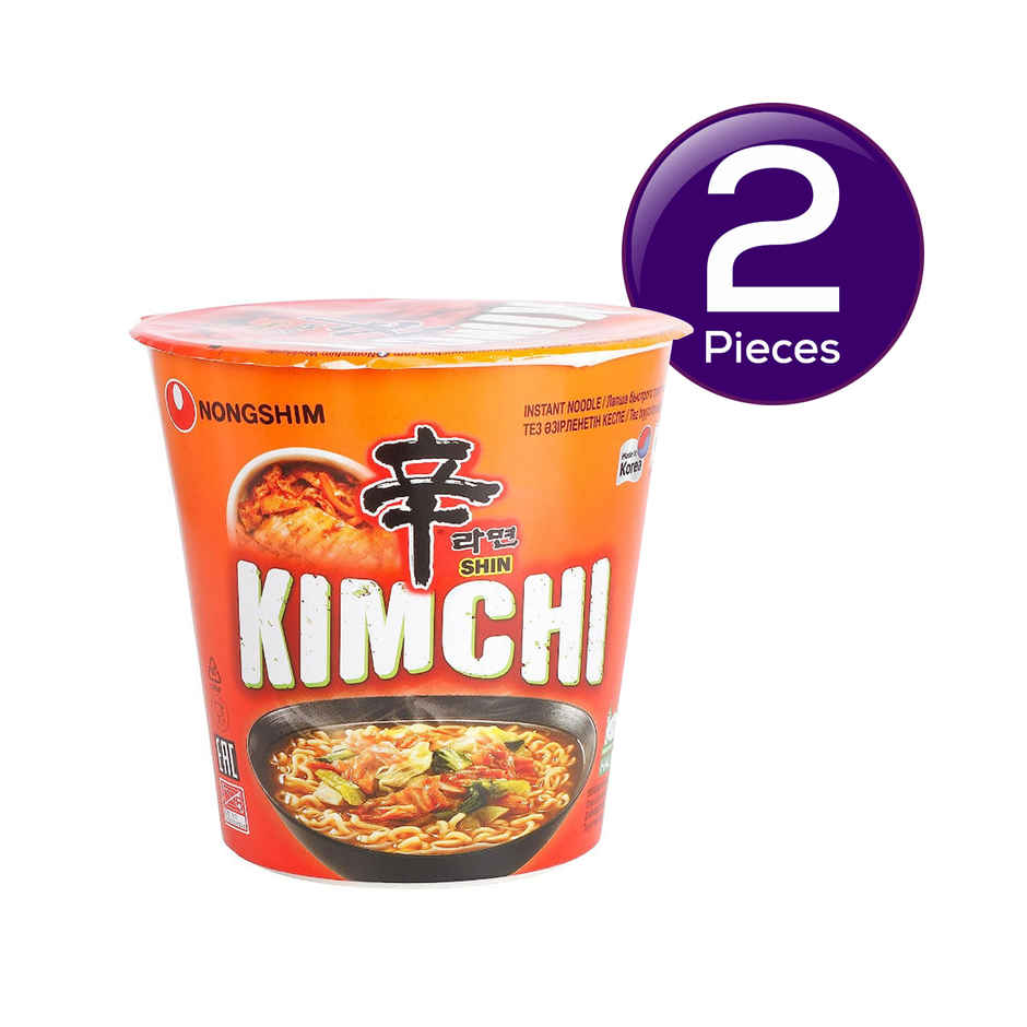 Korean Nongshim Kimchi Cup Noodle Soup Veg Combo